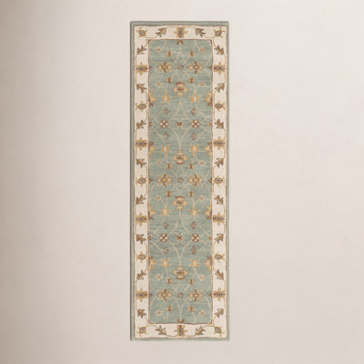 Southshore Green Hand-Woven Oriental Wool Rug