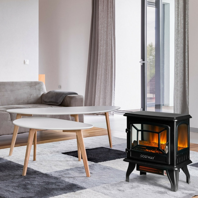 Poêle électrique 17 po avec vue sur les 3 côtés et thermostat