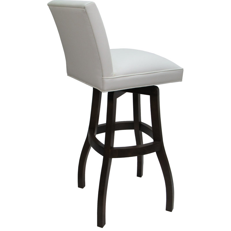 Swivel Wood Extra Tall Bar Stool On S-base, White, Dark Walnut, Bar Stool (34" Seat Height)