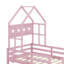 Lit plateforme simple en bois avec garde-corps de sécurité et tiroirs intégrés-555346019