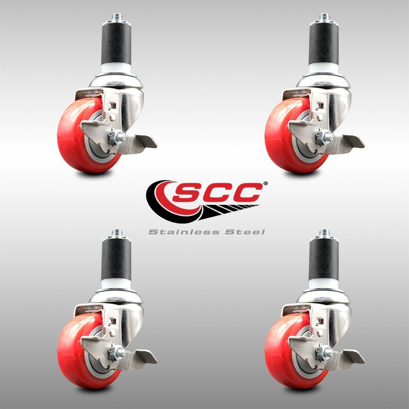 Poly Swivel Caster, Red