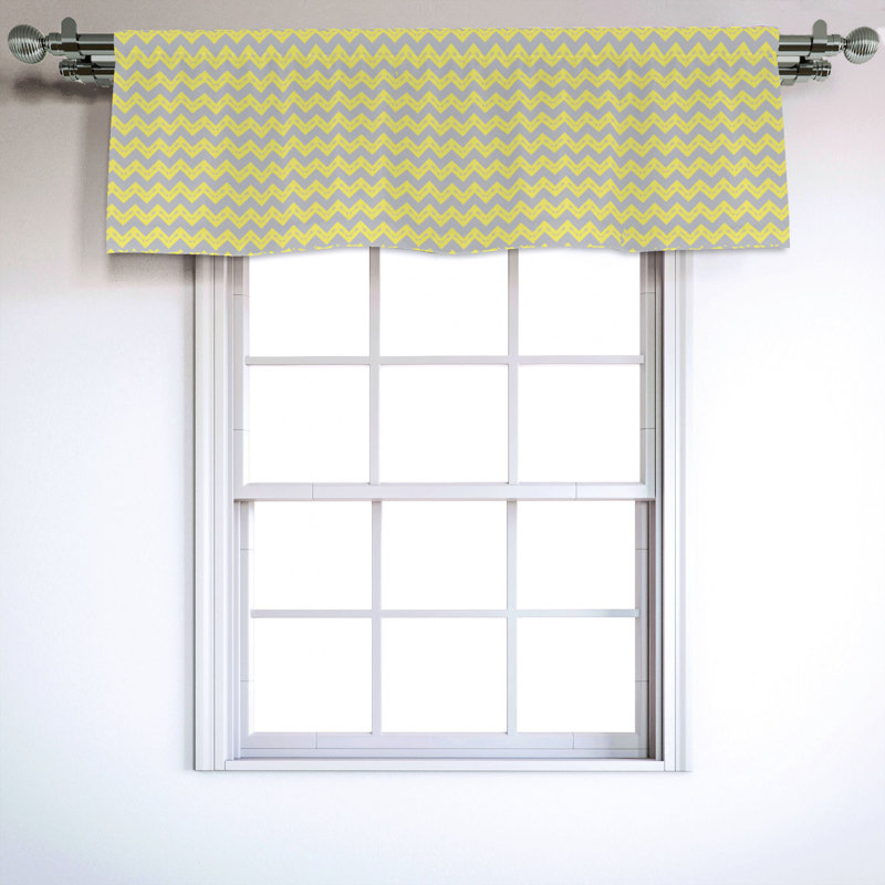 Sateen Chevron Ruffled Window Valance