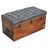 Black Buffalo Hide Leather Storage Trunk