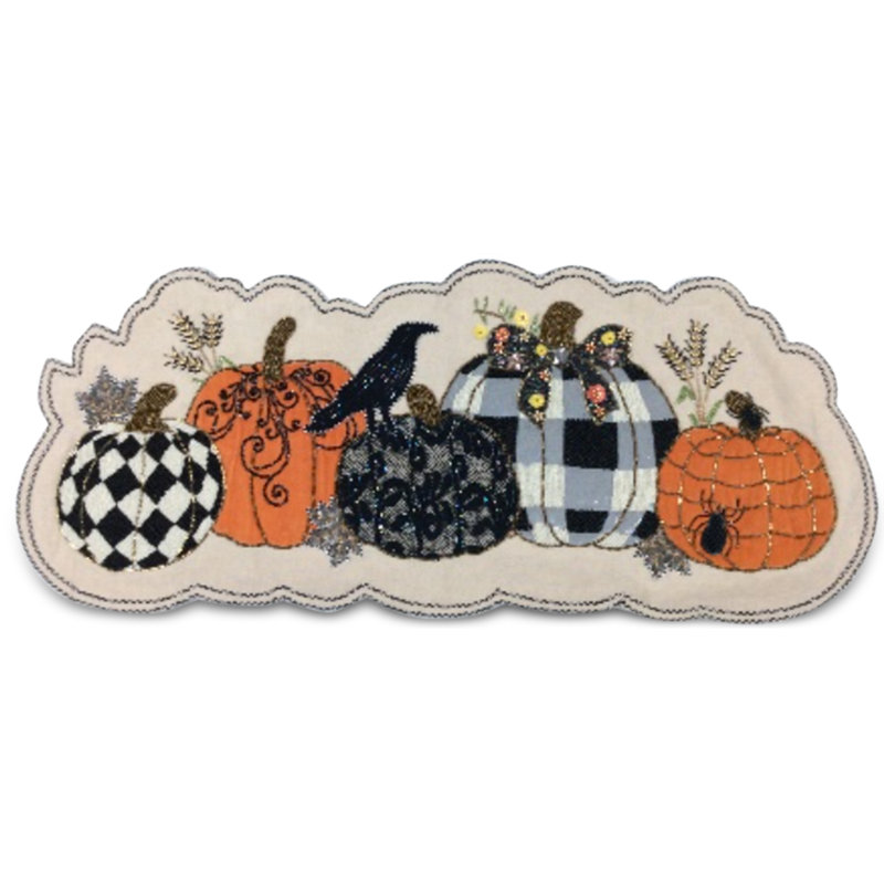 Pumpkin And Crow Table Runner