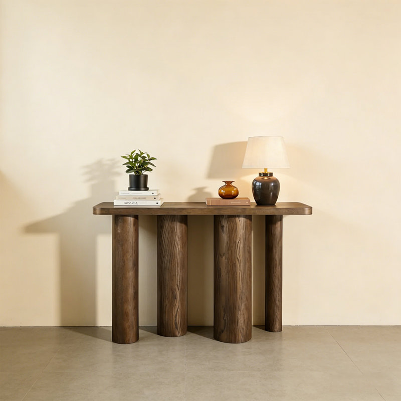 Retro Minimalist Art Console Table, 31.5" H x 50.39" W x 13.78" D