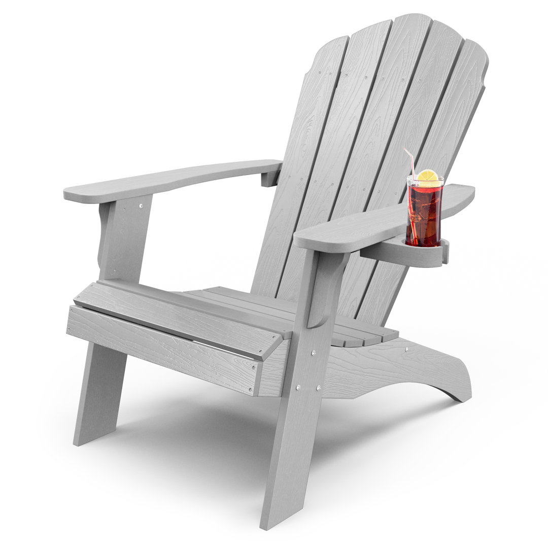 Allurine HIPS Plastic Oversize Adirondack Chair Highland Dunes Frame 
