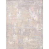 Hand Knotted Area Rug in Beige / Grey