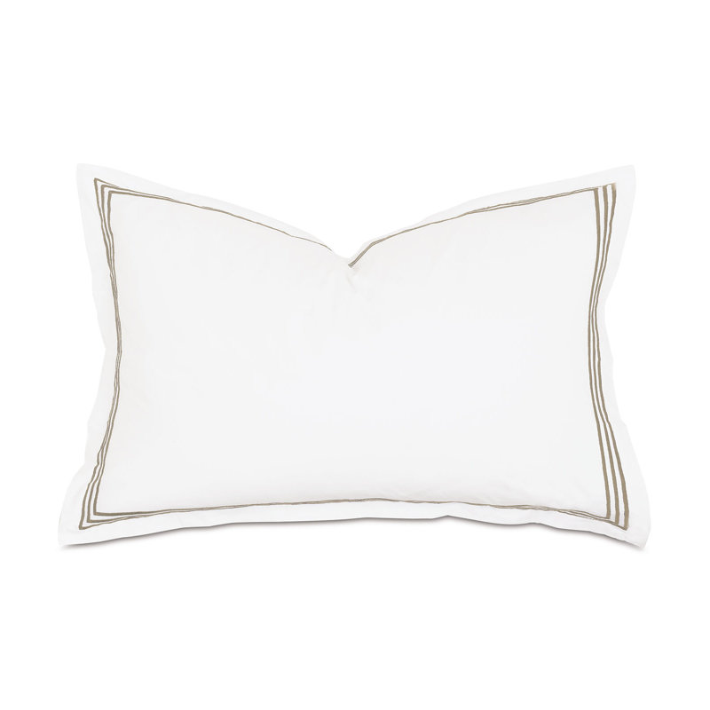 Tessa Cotton Sham Set, White/Sable, Queen, Multi-stripe