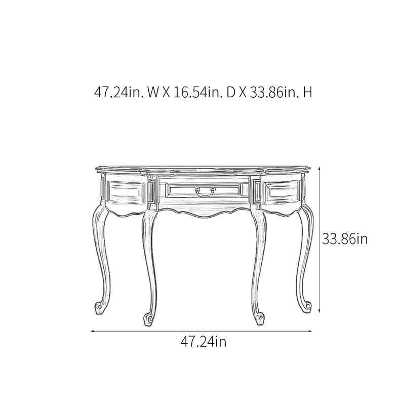 Rural Classical Solid Wood Console Table, 33.86" H x 47.24" W x 16.54" D