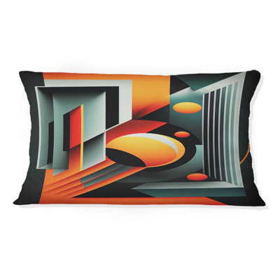 Coussin décoratif rétro à motif géométrique abstrait V
