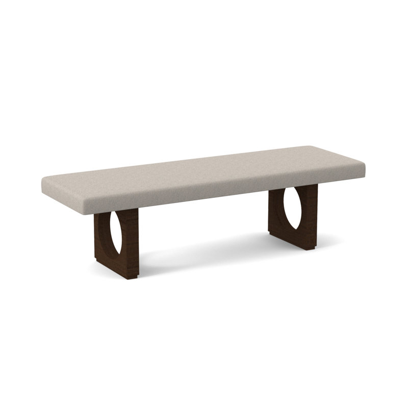 Void Upholstered Bench, American Walnut, Venice Ivory