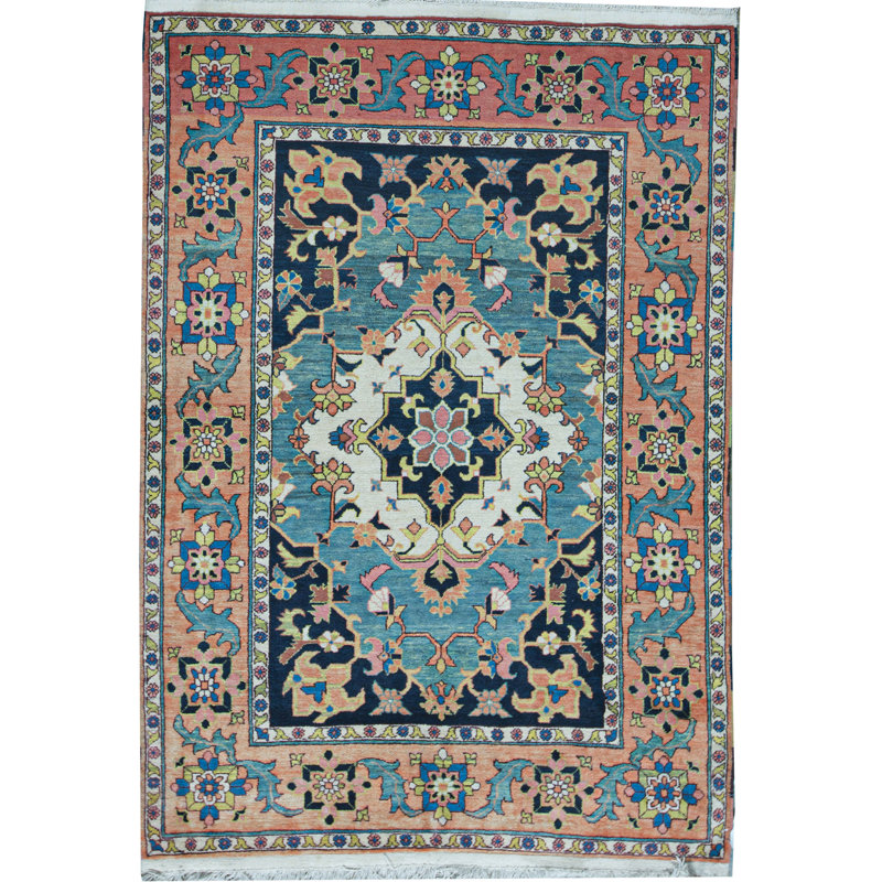 Hand-Knotted High-Quality Orange Area Rug