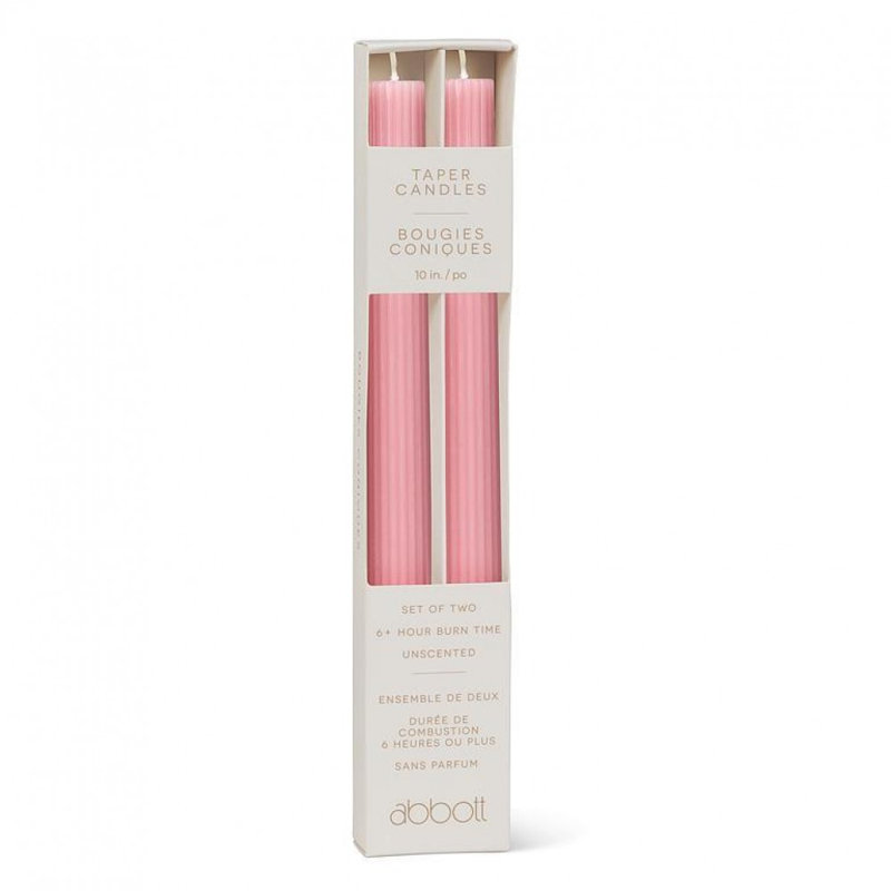 Ensemble de 2 chandelles coniques striées, Pink