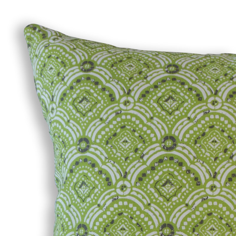 Coussin géométrique Jarmo, 24 po x 24 po, Coussin décoratif, Vert