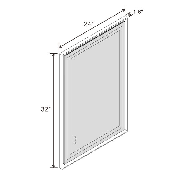 Hettel LED Bathroom Vanity Mirror with Front Lights Backlit Framed Dimmable Anti-Fog