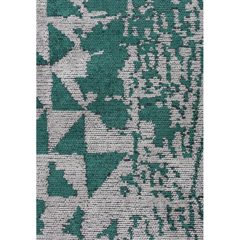 Fondu moderne à chevrons organiques abstraits, Rectangle 6 pi 7 po x 8 pi 3 po
