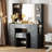 Vanity Desk  Vanity Table With 7 Drawers And 6 Storage Shelves, With Mirror  Stool Dressing Table White-967662214