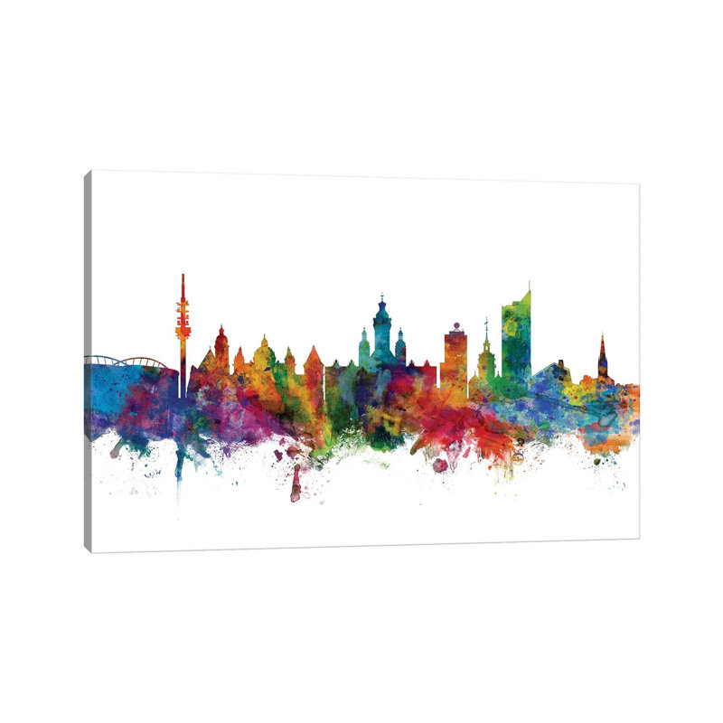 Leipzig, Germany Skyline by Michael Tompsett - 1 Piece Wrapped Canvas Wall Art, 66.04 cm H x 45.72 cm W x 3.175 cm D