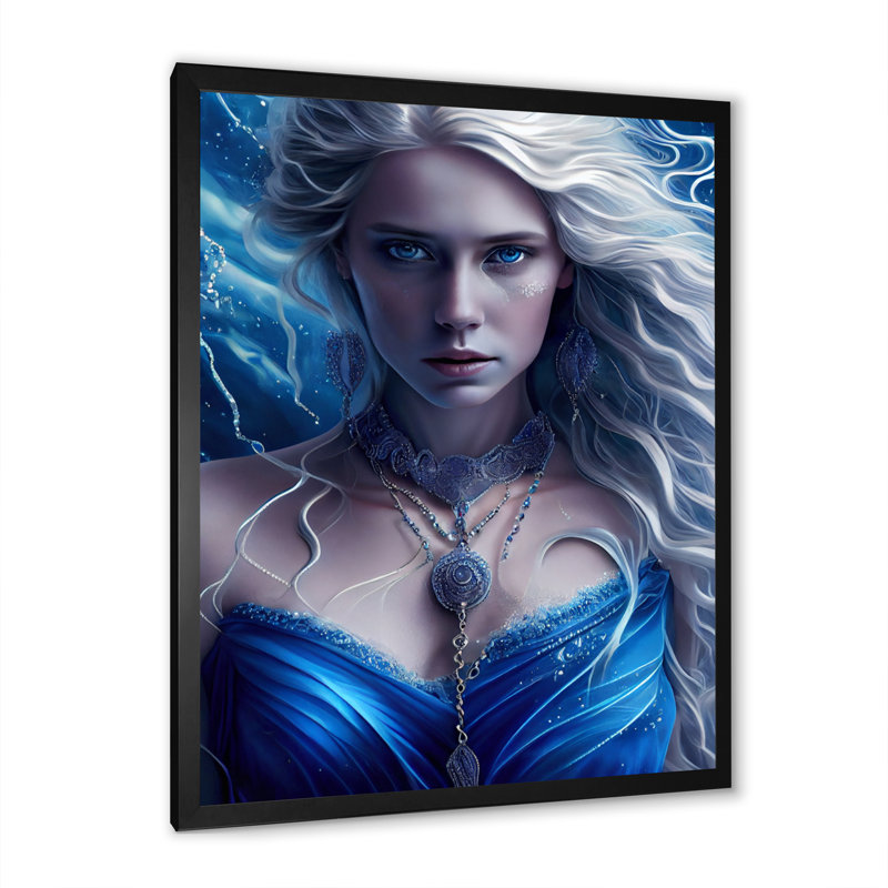 «Silver Ice and Blue Archangel II», impression sur toile, Cadre photo noir, H 32 po x l 16 po x P 1 po