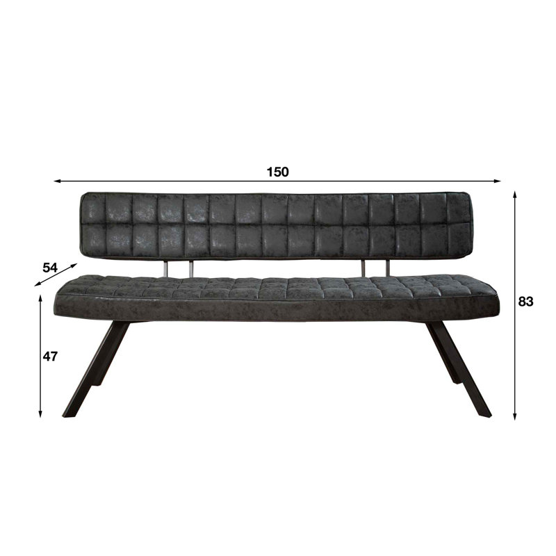 Filbert Upholstered Bench, 83cm H x 150cm W x 54cm D