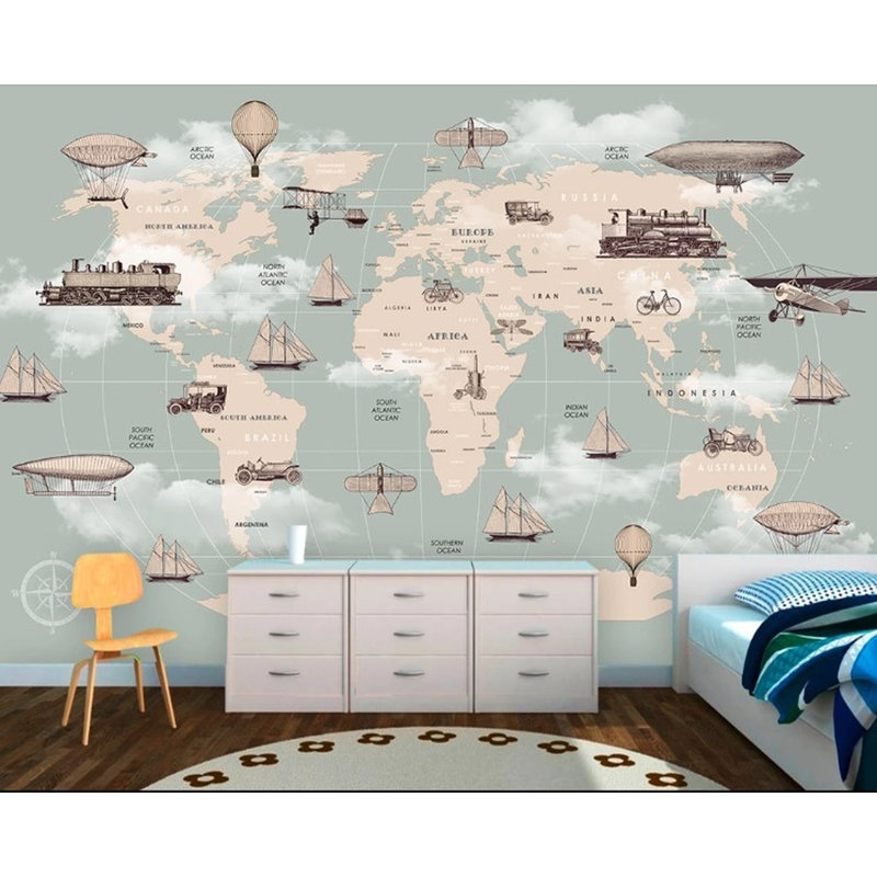 Papier peint amovible World Cars Ellipse Transport Cars, L 9 po x l 15 po