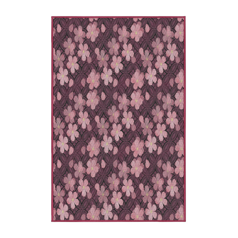 Tapis gris/noir/bleu à motifs, Rectangle 2 pi x 4 pi