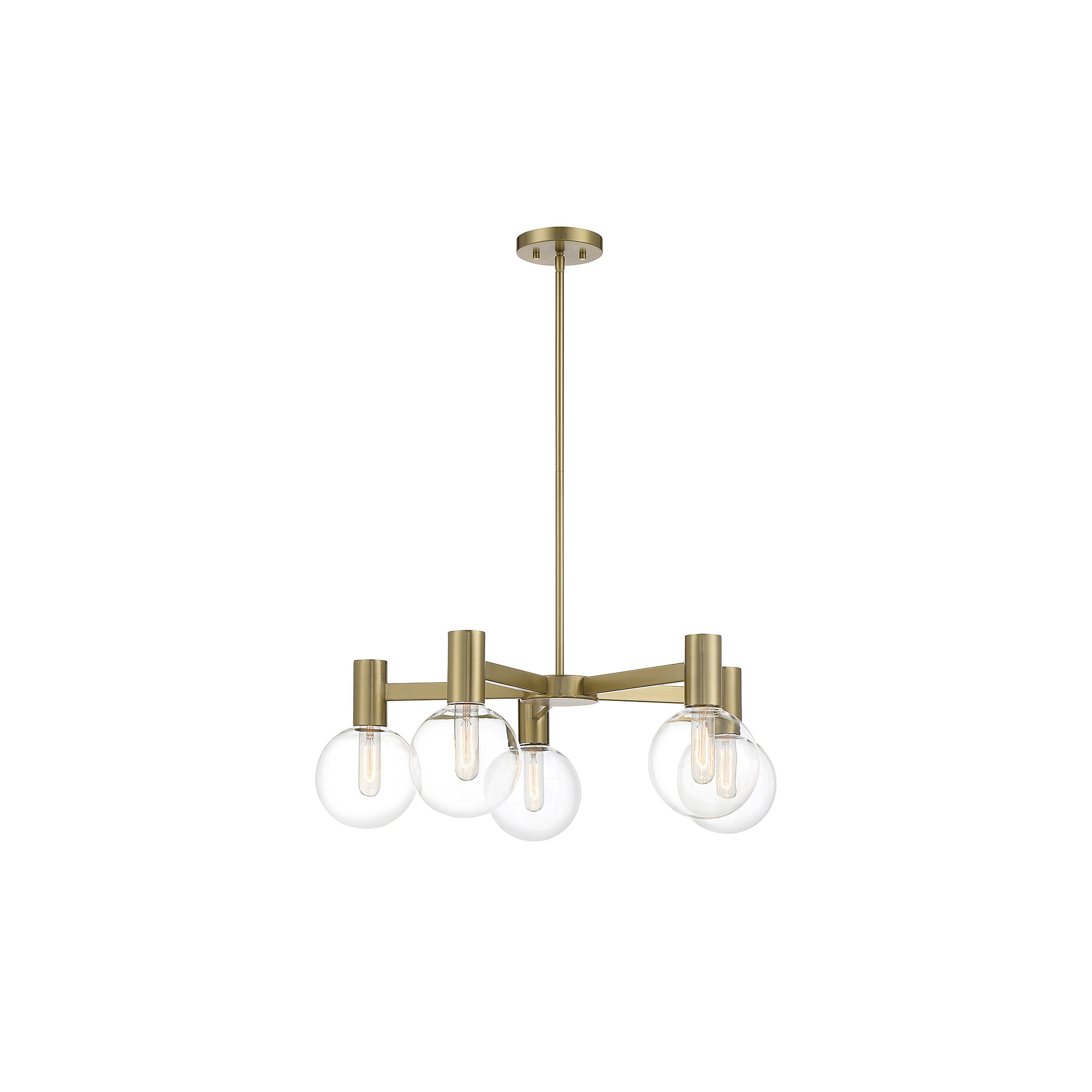 Rorem Chandelier, 5 Lights, Brass