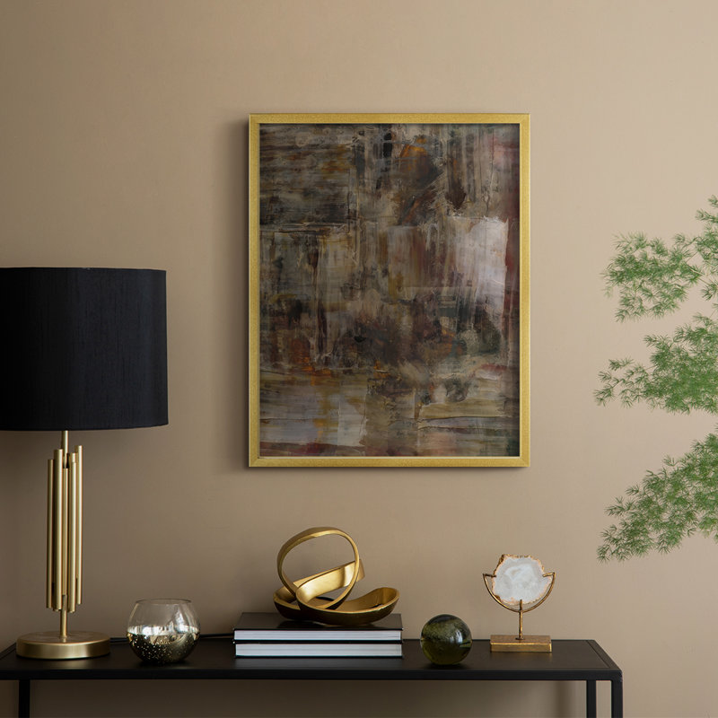 «Molten Patina II», reproduction encadrée - bois massif, H 21 po x l 17 po, Doré