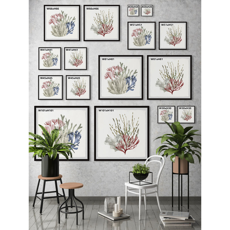 Manila Seaweed And Corals by Marmont Hill - 2 Piece Picture Frame Print Set