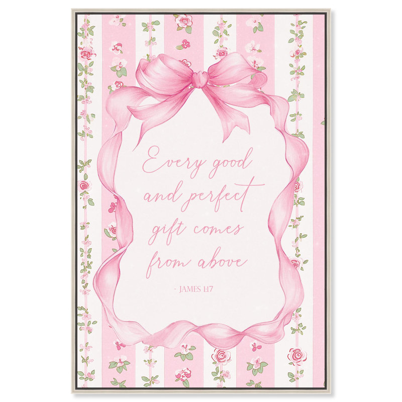 Art mural rose Good and Perfect Gift Bow par Art Remedy, Noir, H 16 po x l 11 po, Cadre flottant