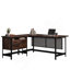 Bureau en L, finition brune