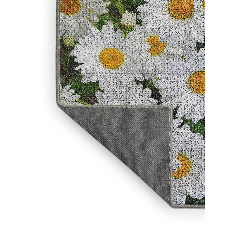 Tapis 3 zones blanches close up spring, Rectangle 5 pi x 7 pi