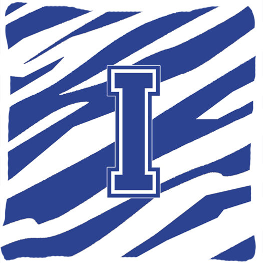 Monogramme initiale Tiger Stripe jet intérieur/extérieur oreiller, I