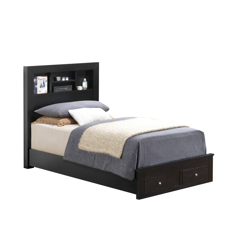 Aguilar Platform Storage Bed, Black, Twin