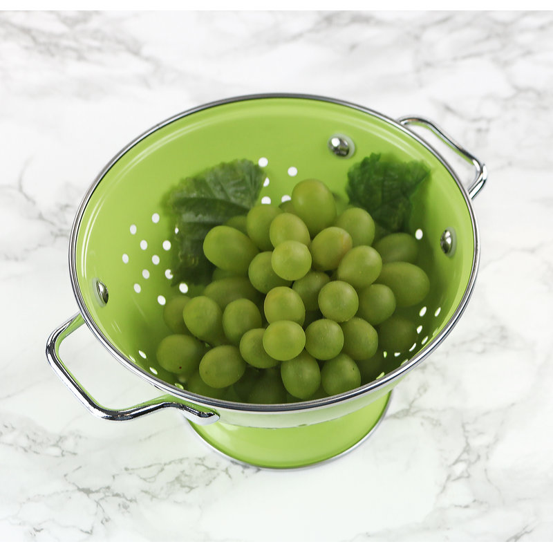 Prep & Savour Adame Steel Colander, Lime, 1 QT