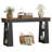 63'' Entryway Console Table, Farmhouse Entryway Table with 2-Tier Shelves, Modern Sofa Table Behind Couch for Living Room, Foyer