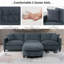 Canapé modulaire moderne en forme de L avec repose-pieds et coussins amovibles - Canapé en lin confortable pour les petits espaces de vie-1576997614
