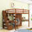 Full-Size Loft Bed with Integrated Desk, Wardrobe, and USB Charging Station-855424705
