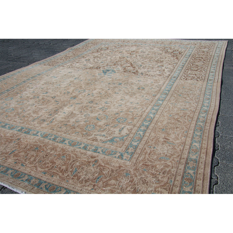 Authentique tapis turc rétro - tapis traditionnel tissé à la main, idéal pour la décoration intérieure
