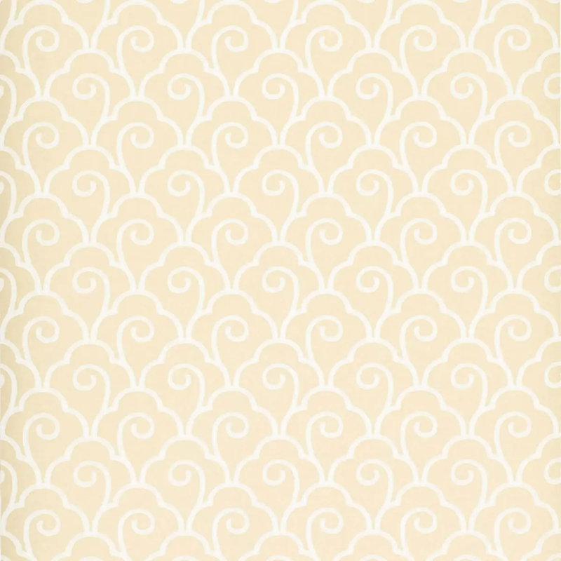 Scallop Filigree Sisal Wallpaper, Cream