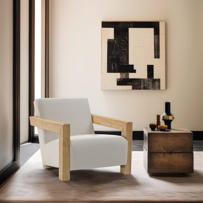 Fauteuil d'appoint en tissu texturé l 29,5 po Ward, Naturel