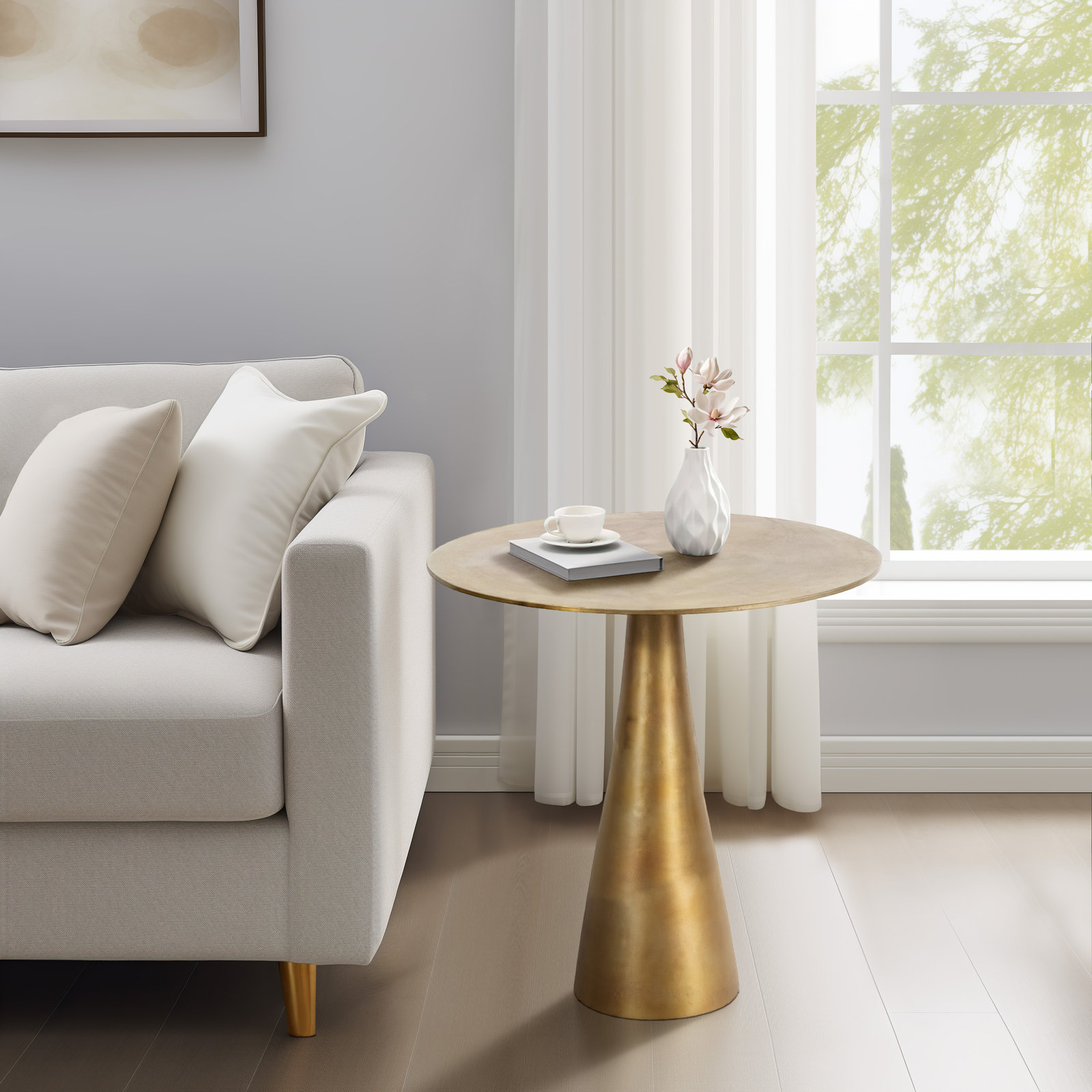 Berger Round 24" Accent Table, Bronze