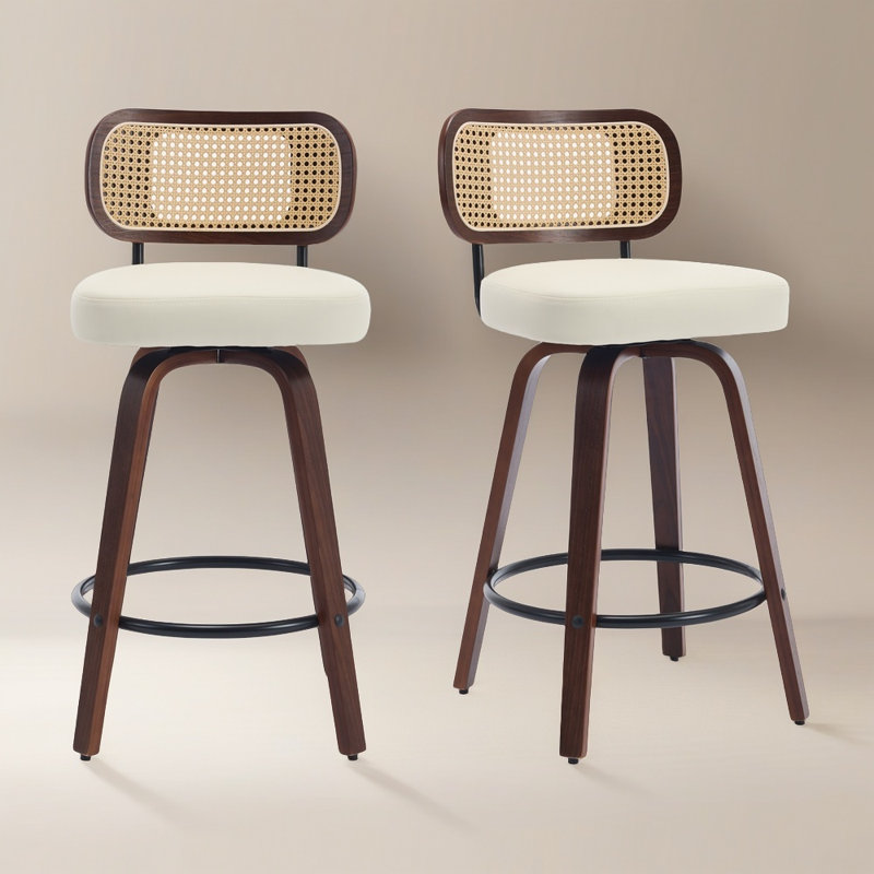 Ensemble de 2 tabourets pivotants Mid-Century