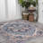Huddleston Ornate Large Medallion Machine-Washable Blue/Beige Rug-1506339088