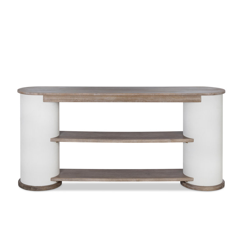 66'' W Console Table, Silk Linen