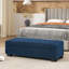 Tissu bleu l 50,75 po avec pieds rabattables en bois de bouleau et couvercle rabattable pour une stabilité accrue Support de rangement rectangulaire de 50 po dans la chambre et le salon-1215777338
