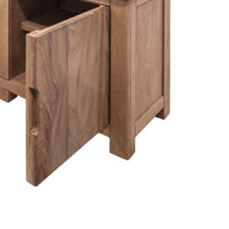 Console Umey avec foyer électrique, télécommande, brun moyen 93 pouces