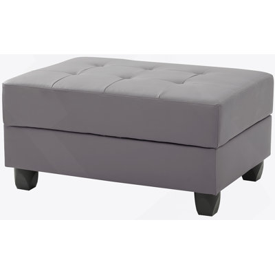 Chic Gray Contemporary Ottoman
