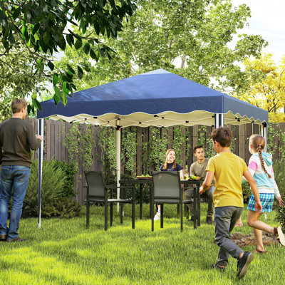 3 x 3cm Pop-Up Gazebo, Adjustable Height Garden Gazebo with Bag - Blue