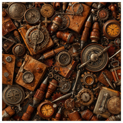 Tapisserie murale Steampunk Gears And Clocks - décoration murale Steampunk